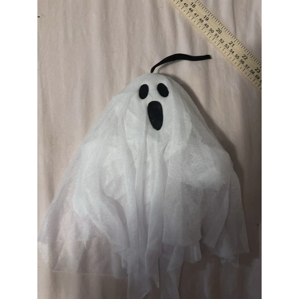 3 Halloween Plastic Backdrops w/ Light-Up Ghost, Skull Pattern, Multicolor